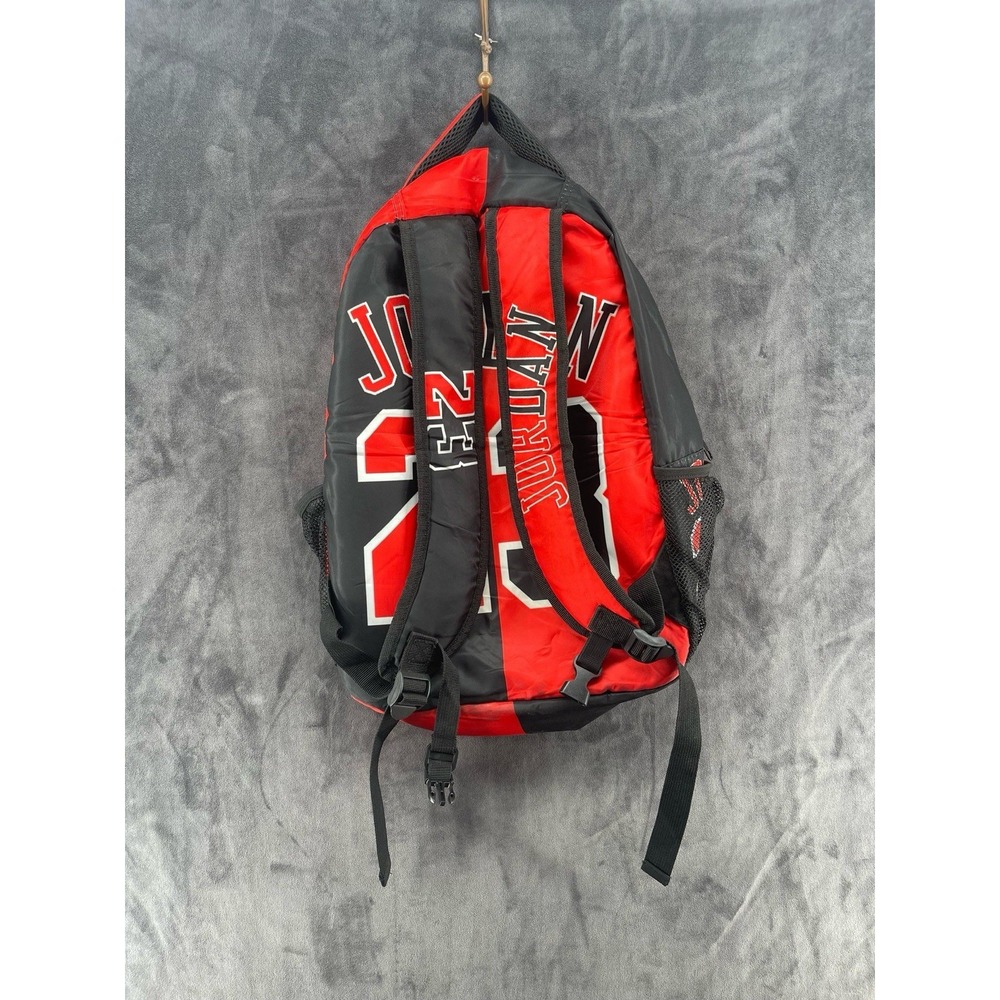Jordan 23 Backpack Red Black School Laptop Sports Bag Mesh Pockets Unisex - Picture 2 of 6